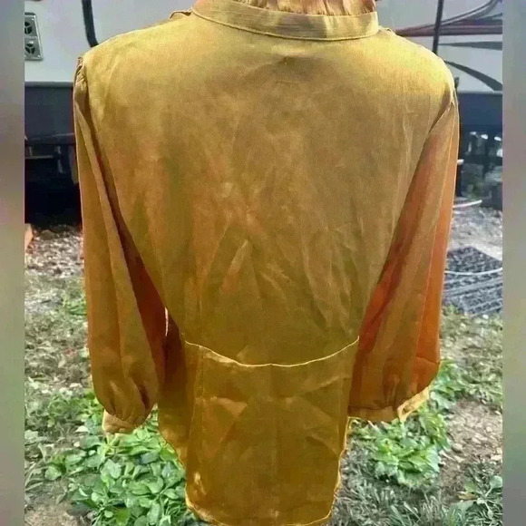 I.N. Studio Shimmery Gold Formal Blouse - Picture 8 of 9